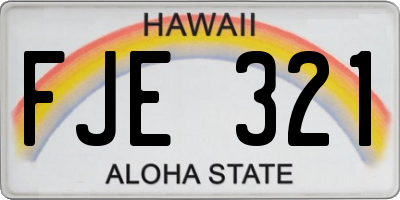 HI license plate FJE321