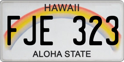 HI license plate FJE323