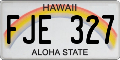 HI license plate FJE327