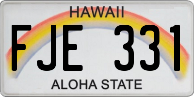 HI license plate FJE331