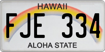 HI license plate FJE334