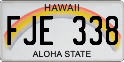 HI license plate FJE338
