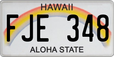 HI license plate FJE348
