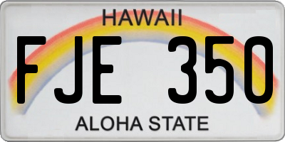 HI license plate FJE350