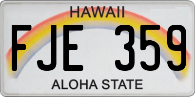 HI license plate FJE359