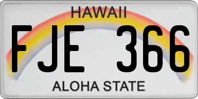 HI license plate FJE366