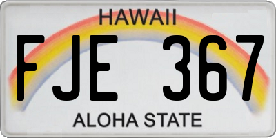 HI license plate FJE367