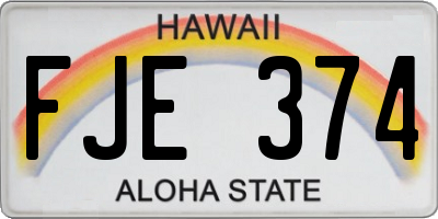 HI license plate FJE374