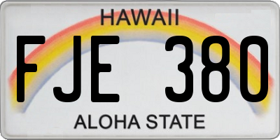 HI license plate FJE380