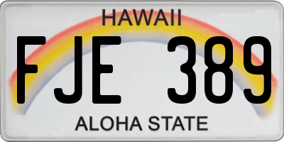HI license plate FJE389