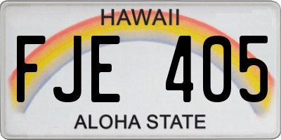 HI license plate FJE405