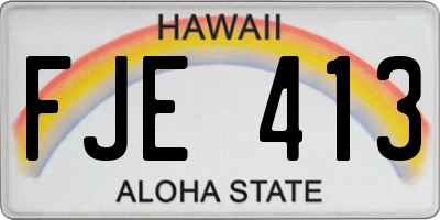 HI license plate FJE413