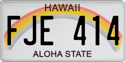 HI license plate FJE414