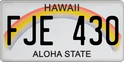 HI license plate FJE430