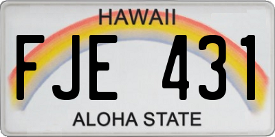 HI license plate FJE431