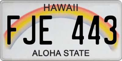 HI license plate FJE443