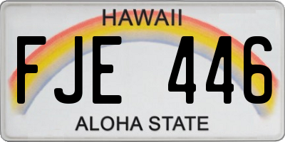 HI license plate FJE446