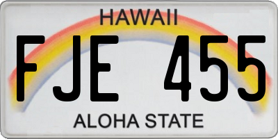 HI license plate FJE455