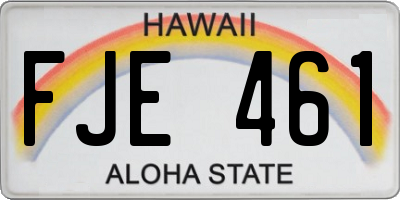 HI license plate FJE461