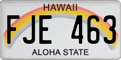 HI license plate FJE463