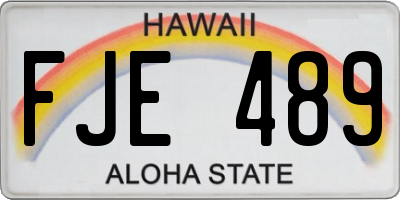 HI license plate FJE489