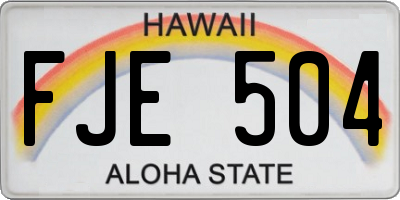 HI license plate FJE504