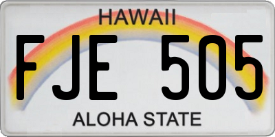 HI license plate FJE505
