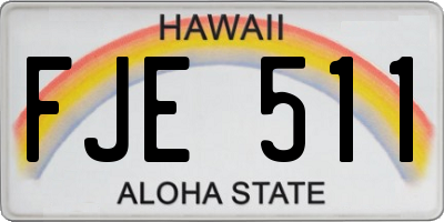 HI license plate FJE511
