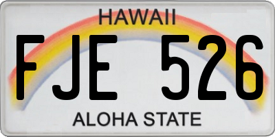 HI license plate FJE526