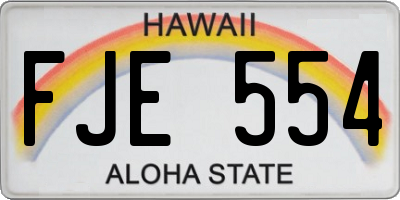 HI license plate FJE554