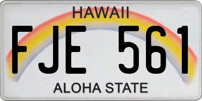HI license plate FJE561