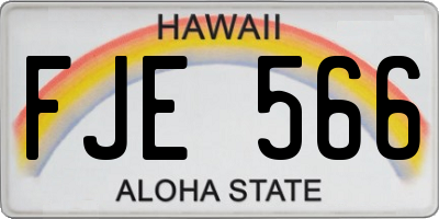 HI license plate FJE566