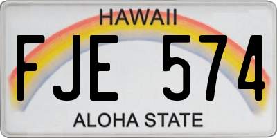 HI license plate FJE574