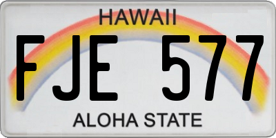 HI license plate FJE577