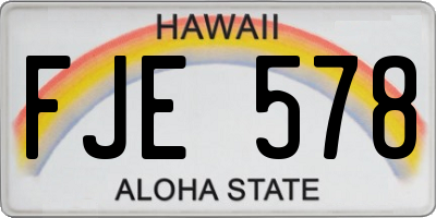 HI license plate FJE578
