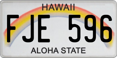 HI license plate FJE596