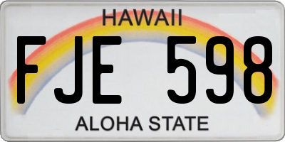 HI license plate FJE598