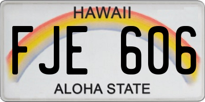 HI license plate FJE606