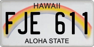HI license plate FJE611