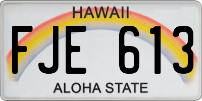 HI license plate FJE613