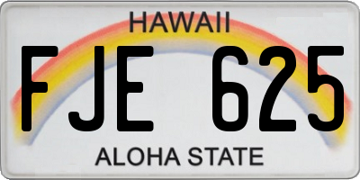 HI license plate FJE625