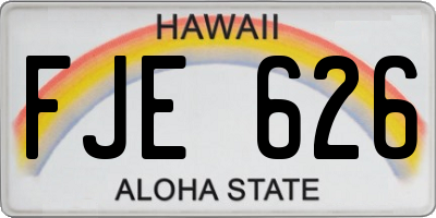 HI license plate FJE626
