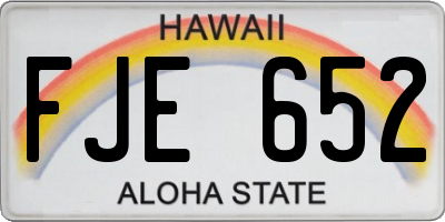 HI license plate FJE652