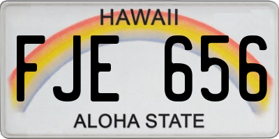 HI license plate FJE656