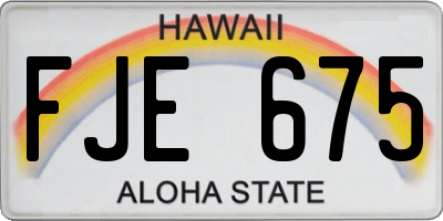 HI license plate FJE675
