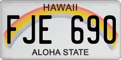 HI license plate FJE690