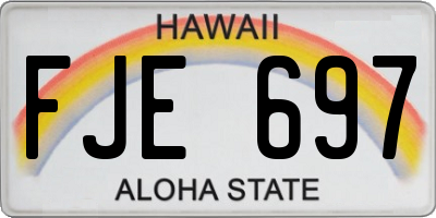 HI license plate FJE697