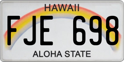 HI license plate FJE698