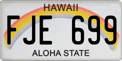 HI license plate FJE699