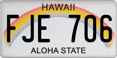 HI license plate FJE706